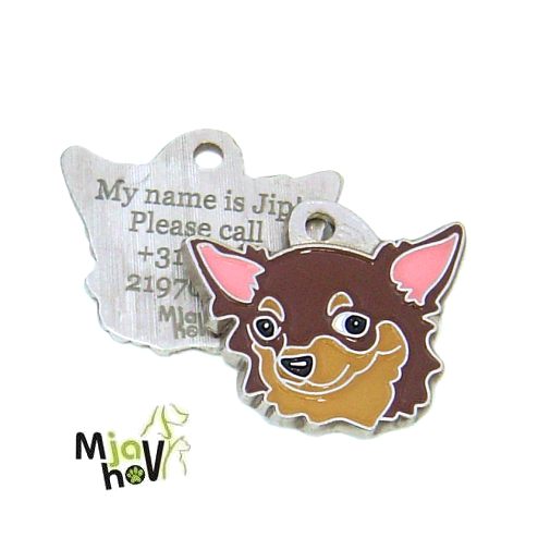 hundemarke-mit-gravur-chihuahua-langhaar-chocolate.jpg Hundemarken MjavHov - Hundemarke, Hundemarken online, Hundemarken mit gravur, gravierte Hundemarken, Hundeanhänger, Anhänger mit gravur, Hundezubehöer, Rassen Hundemarke, Tieranhänger